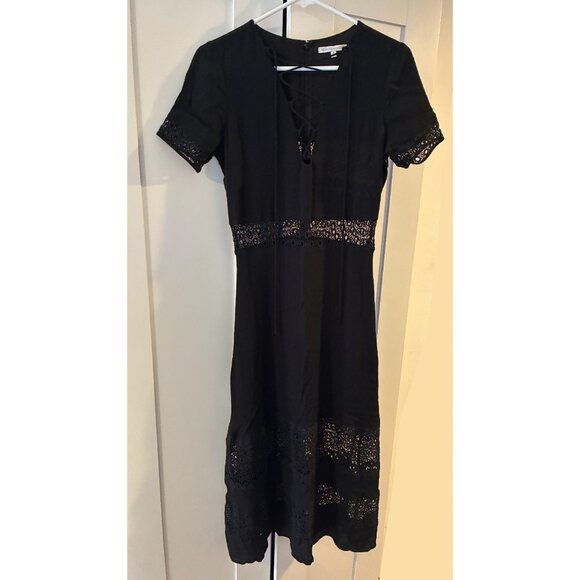 Rebecca Minkoff Black Marshall Midi Dress sz. 4 - Picture 6 of 9